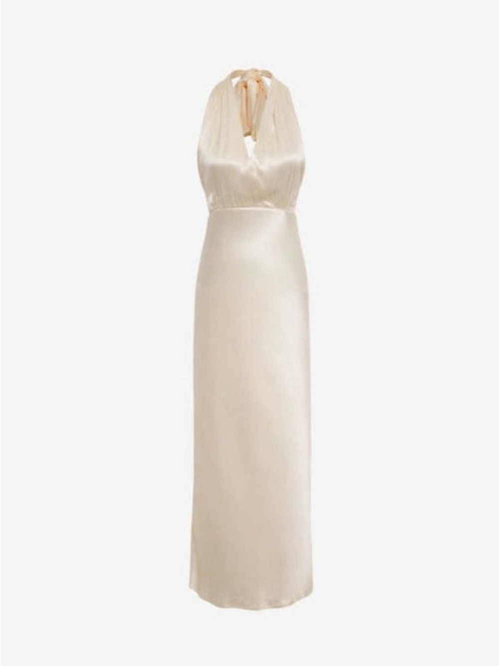 Rumored Satin Halter Maxi Dress in Ivory